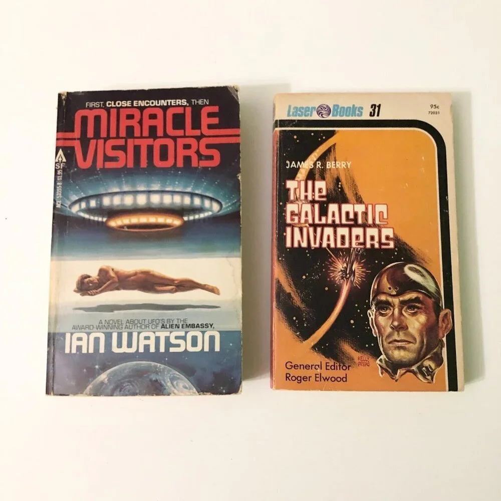 Vtg Miracle Visitors by Ian Watson and The Galactic Invaders by James R Berry